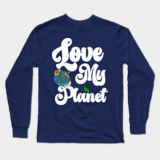 happy funny  earth day 2024 gift april 22 Cute Teacher  Lover Rainbow Long Sleeve T-Shirt